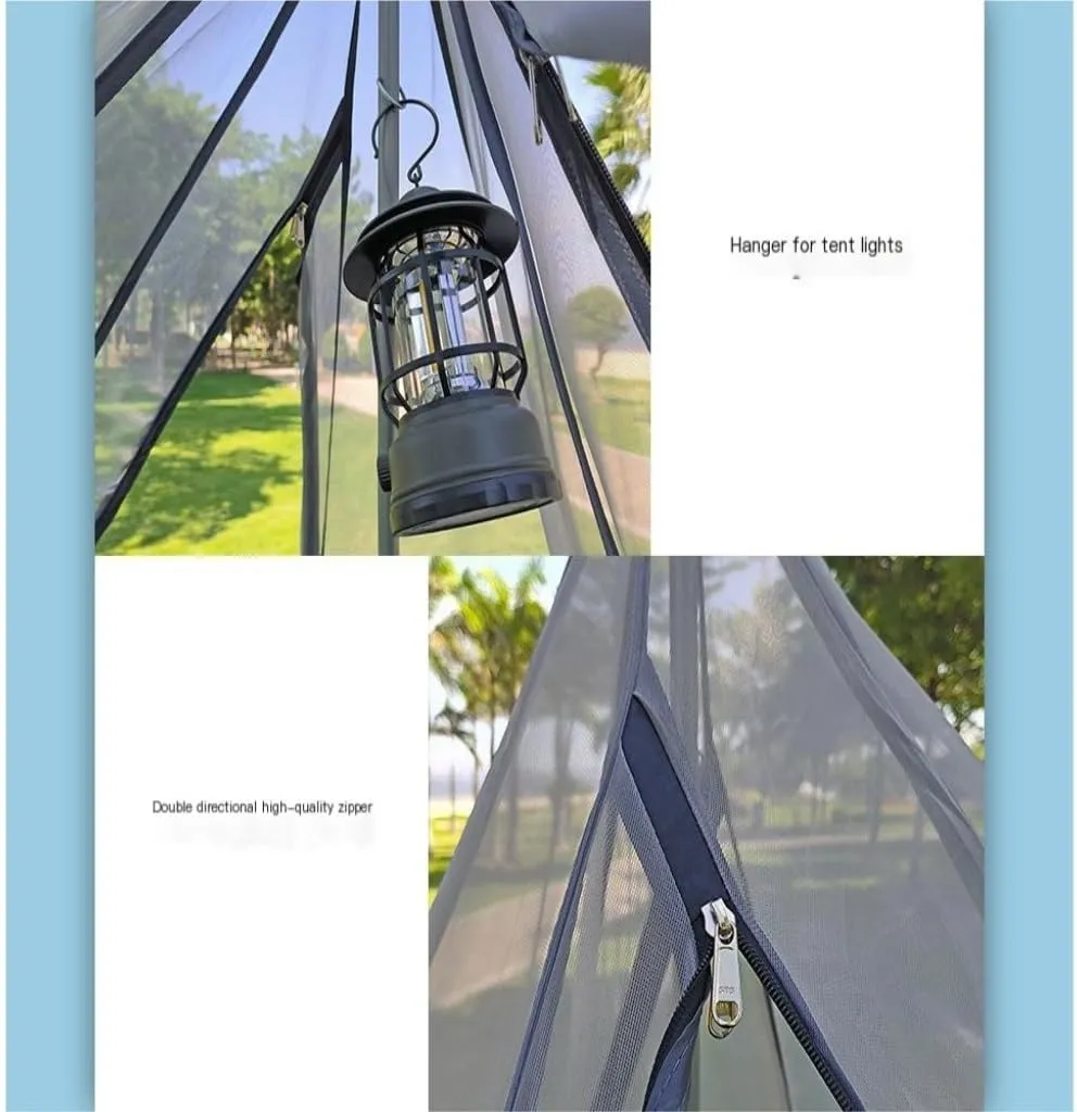 Weatherproof Tents 3-4 Person Family Outdoor Tent Double-Layer Breathable Rainproof Peaked Camping Tent Camping Equipment Camping and Hiking Tents
