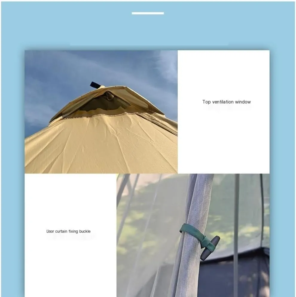 Weatherproof Tents 3-4 Person Family Outdoor Tent Double-Layer Breathable Rainproof Peaked Camping Tent Camping Equipment Camping and Hiking Tents