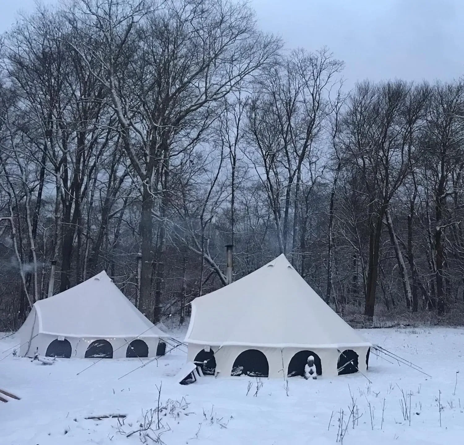 WHITEDUCK Avalon Canvas Bell Tent - Luxury All Season Tent for Camping & Glamping Made from Premium & Breathable 100% Cotton Canvas w/Stove Jack, Mesh