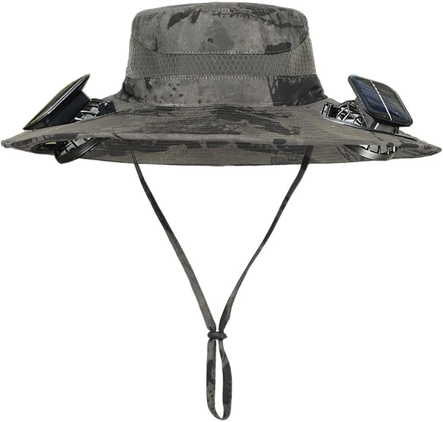 Wide Brim Solar Fan Outdoor Hat, UPF 50  Solar Power Fan Bucket Hats for Beach Outdoor Hiking Fishing Camping