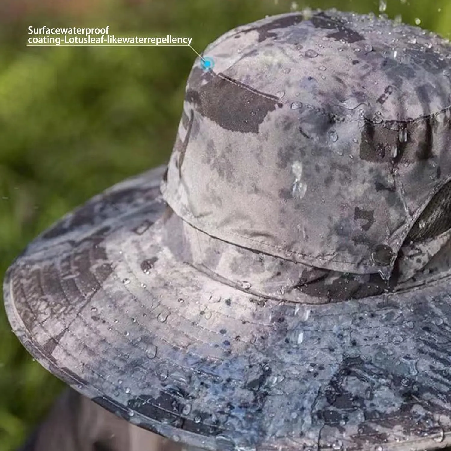 Wide Brim Solar Fan Outdoor Hat, UPF 50  Solar Power Fan Bucket Hats for Beach Outdoor Hiking Fishing Camping
