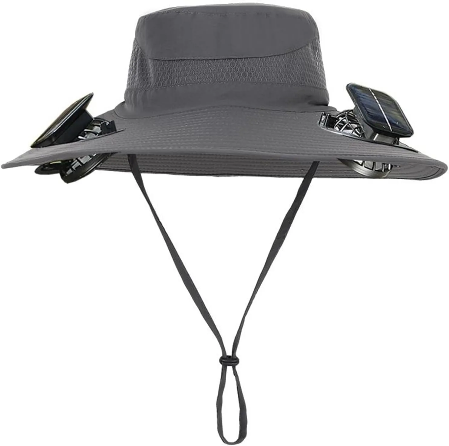 Wide Brim Solar Powered Hat Fan, UPF 50  Solar Panel Fan Hat for Camping Hiking Outdoor Beach Fishing