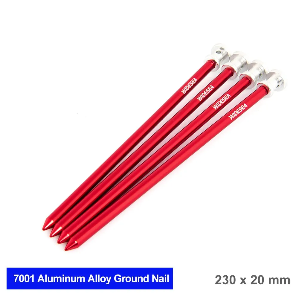 Widesea Camping 4pc Set Tent Pegs for Hard Snow Stakes