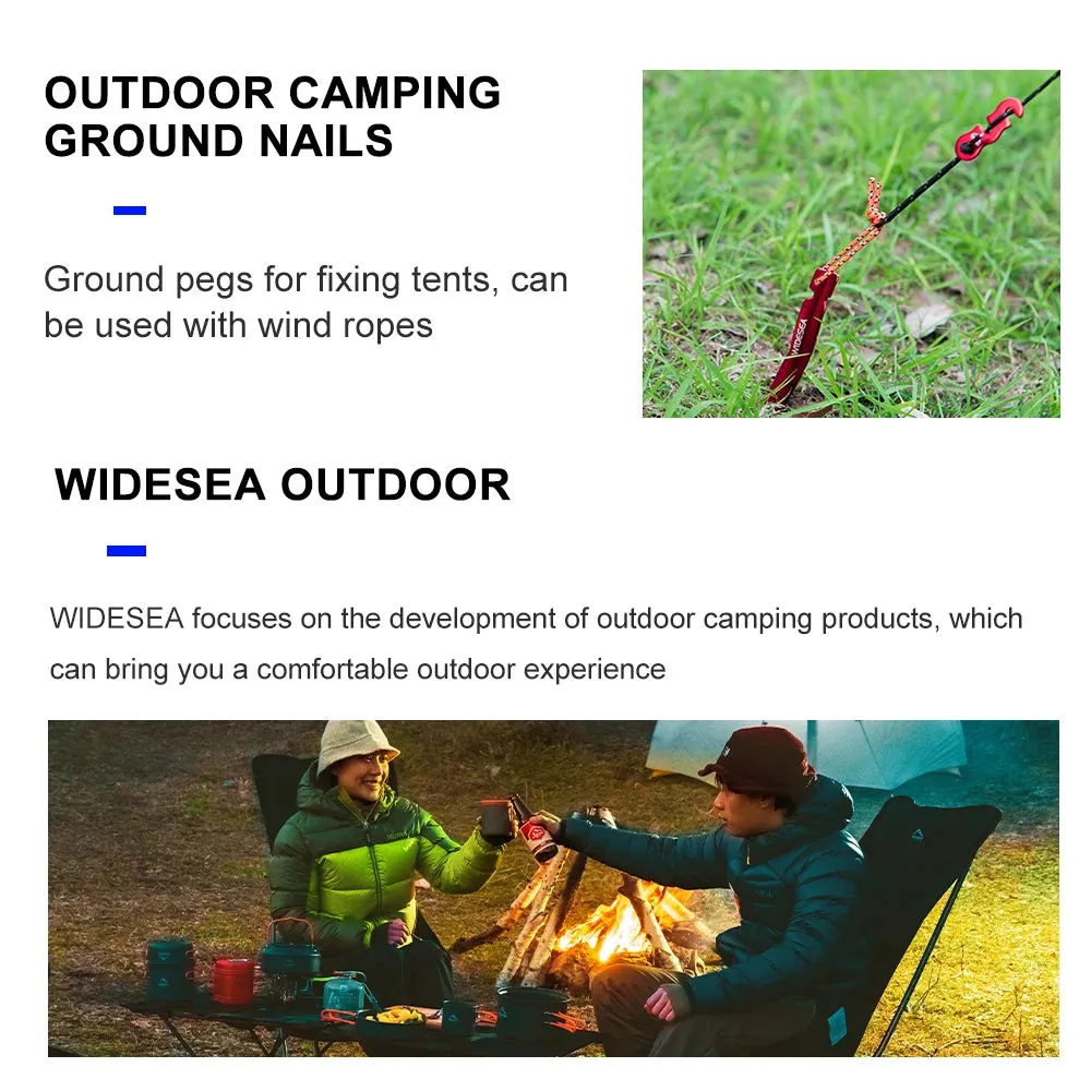 Widesea Camping 4pc Set Tent Pegs for Hard Snow Stakes