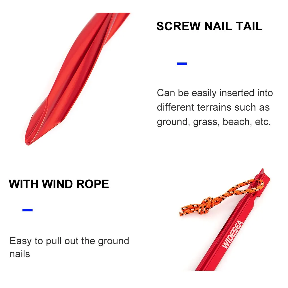 Widesea Camping 4pc Set Tent Pegs for Hard Snow Stakes