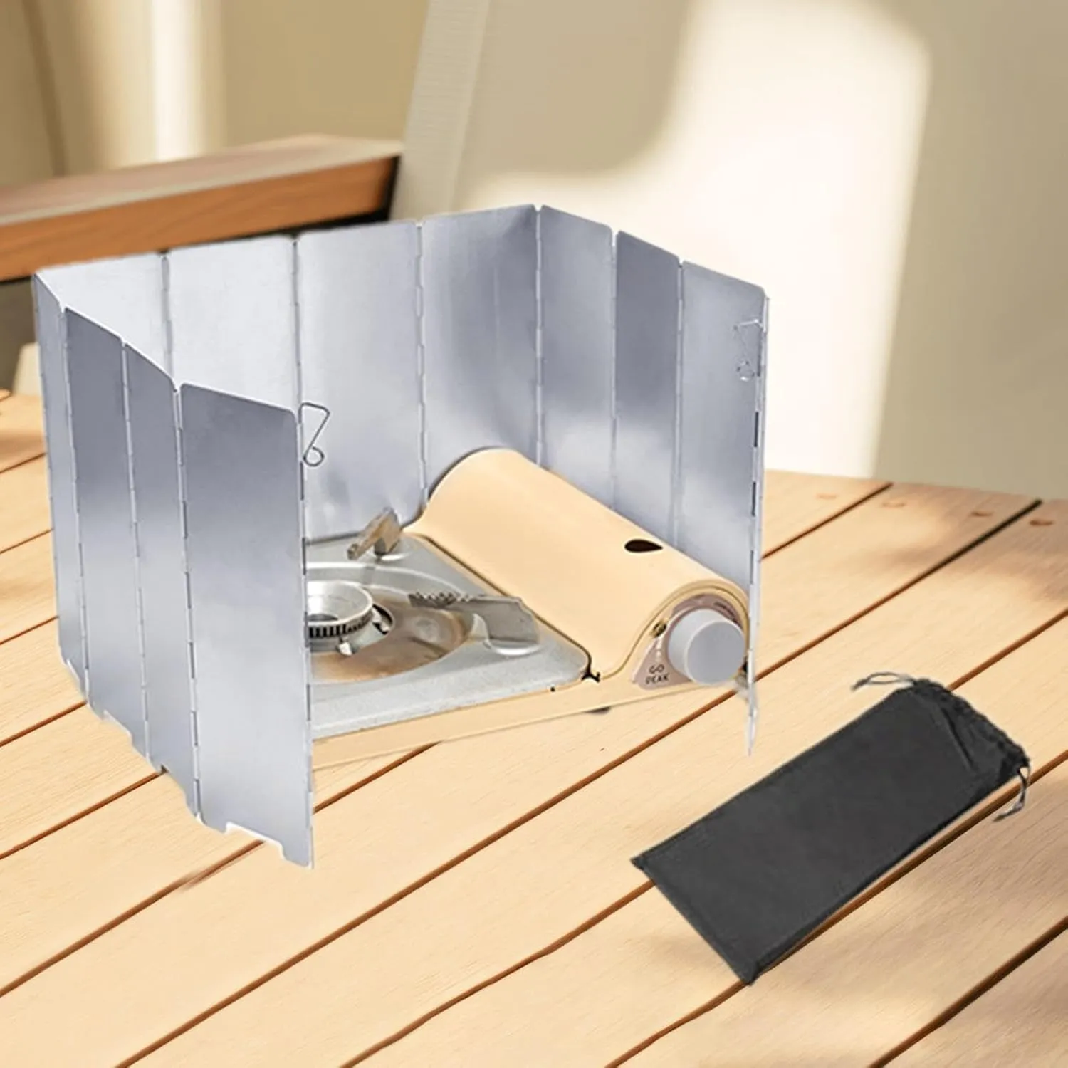 Wind Protection for Camping Stove, Gas Burner for Outdoor Use