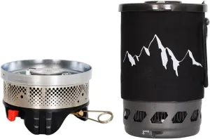 Windproof 0.9L Camping Pot Gas Stove Kit Outdoor Camping Cookware Alumina Picnic Pot and Furnace Set Furnace Portable Stoves