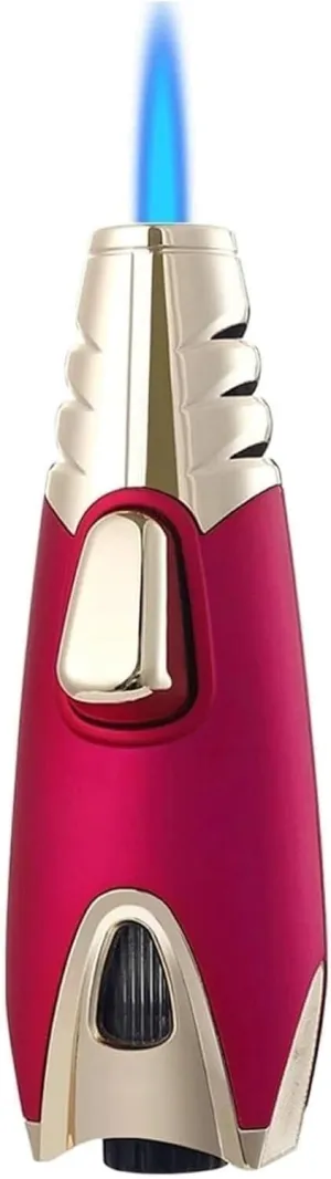 Windproof Blue Flame Butane Torch Lighter, Windproof, Kitchen Cooking Outdoor Camping Hiking Essential Men's Gift(Red)