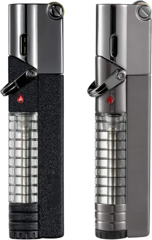 Windproof Butane Fuel Lighter with Visible Gas, Lockable Flame, Windproof Lighter, Suitable for Gift(2)