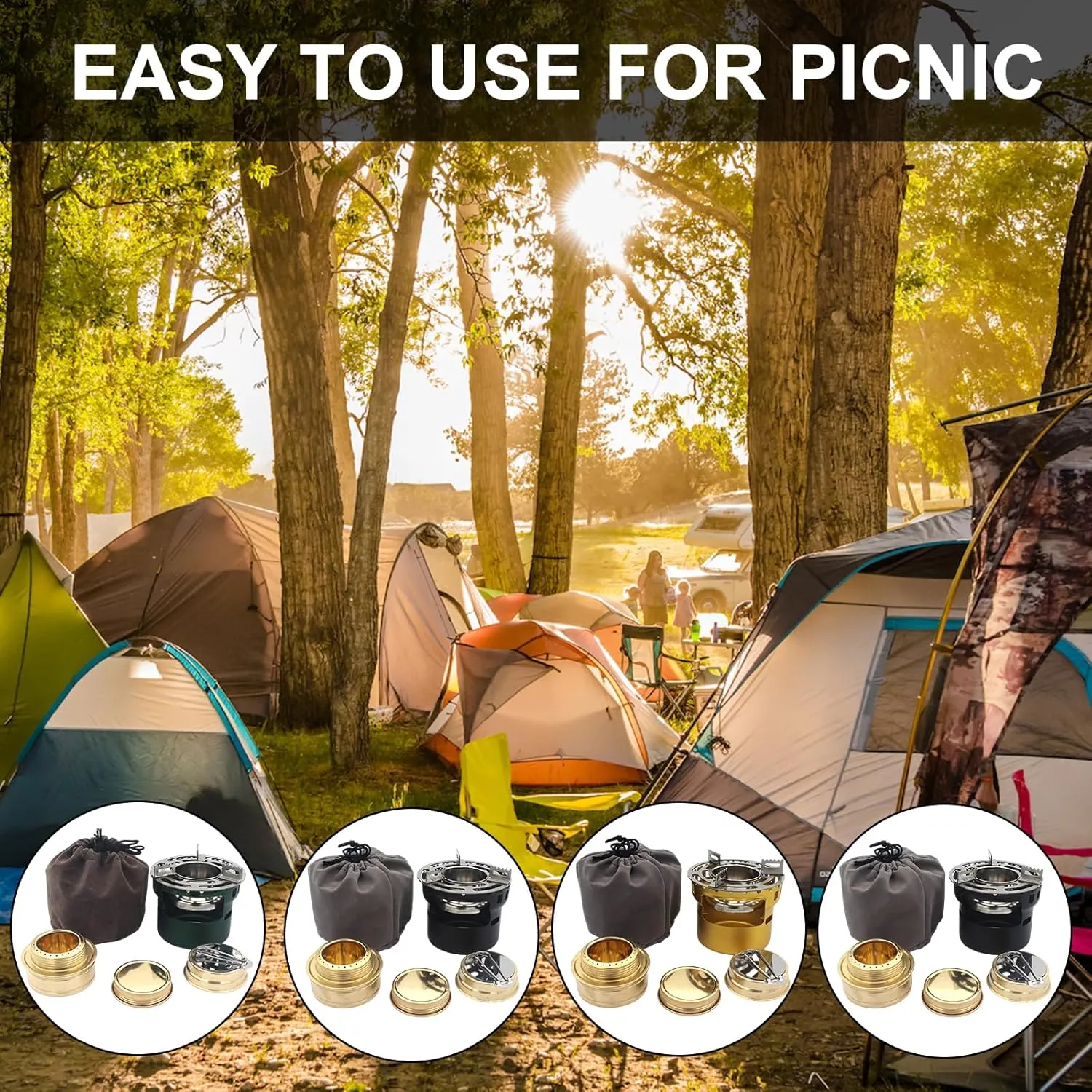 Windproof Camp Stove Portable Alcohols Burners Picnics BBQ Furnaces Light Weight Tiny Stove For Camp Hiking