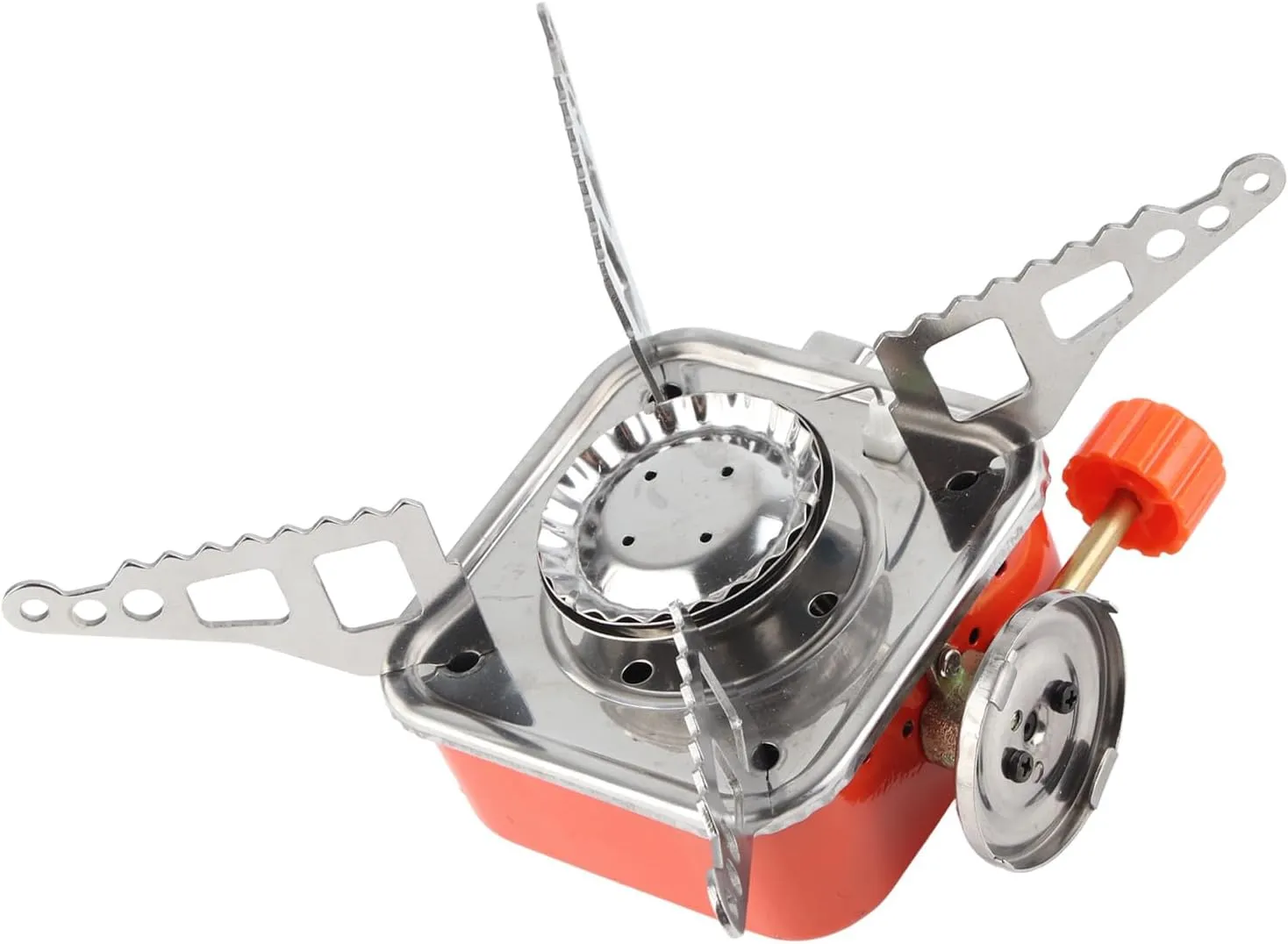 Windproof Foldable Stove Burner, Foldable 2800W Portable Mini Outdoor Folding Metal Camping Gas Stove Windproof Furnace Burner Backpacking Hiking