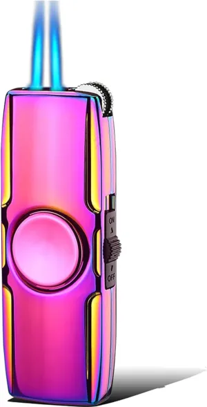 Windproof Lighter Jet Torch Lighter Metal Cool Design Jet Flame Gas Butane Refill,for Festival,Birthday, Candle, Gifts for Men,Package Without Gas (Colorful)