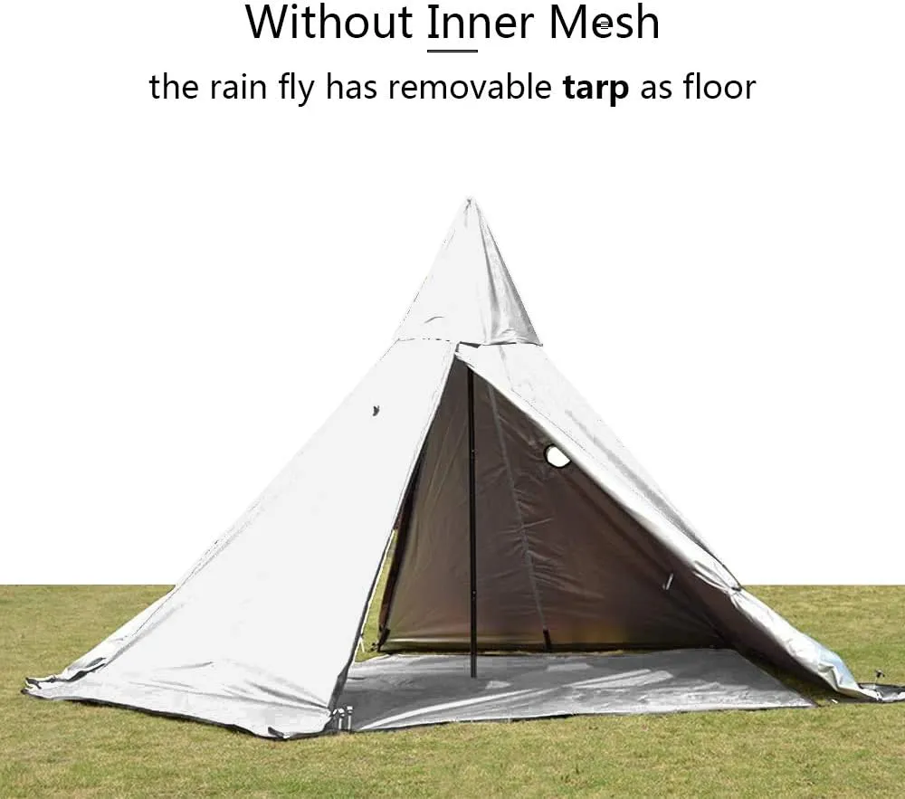 WINTENT 4 Season Waterproof Teepee Tent Yurt with Stove Jack for Adult Camping Hiking, Height 7.8FT/240CM