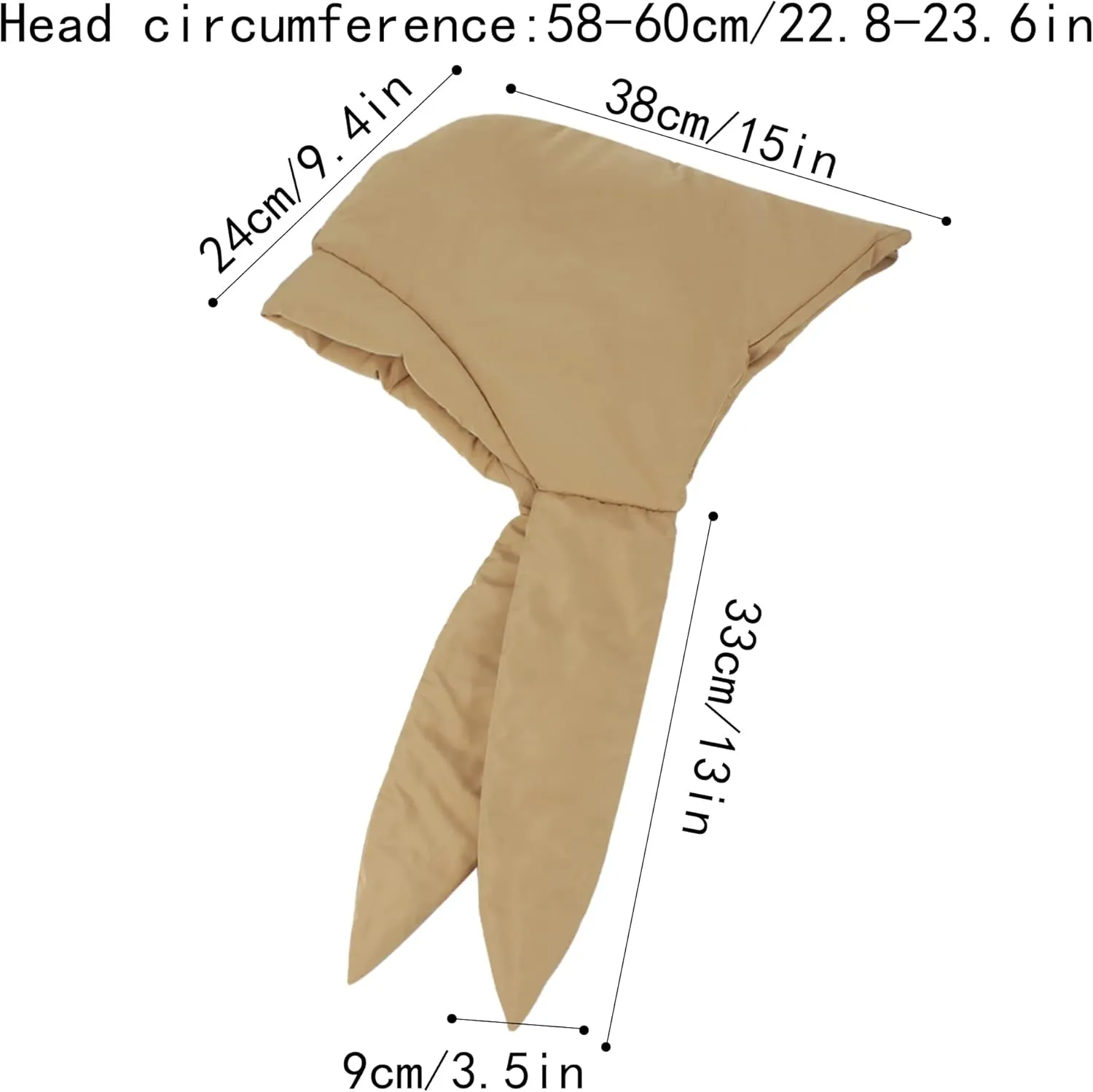 Winter Down Hood Hat Hooded Scarf Hat Extra Warm Tie Under Chin for Women Girls