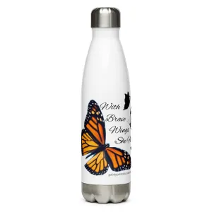 With Brave Wings she Flies Stainless Steel Water Bottle