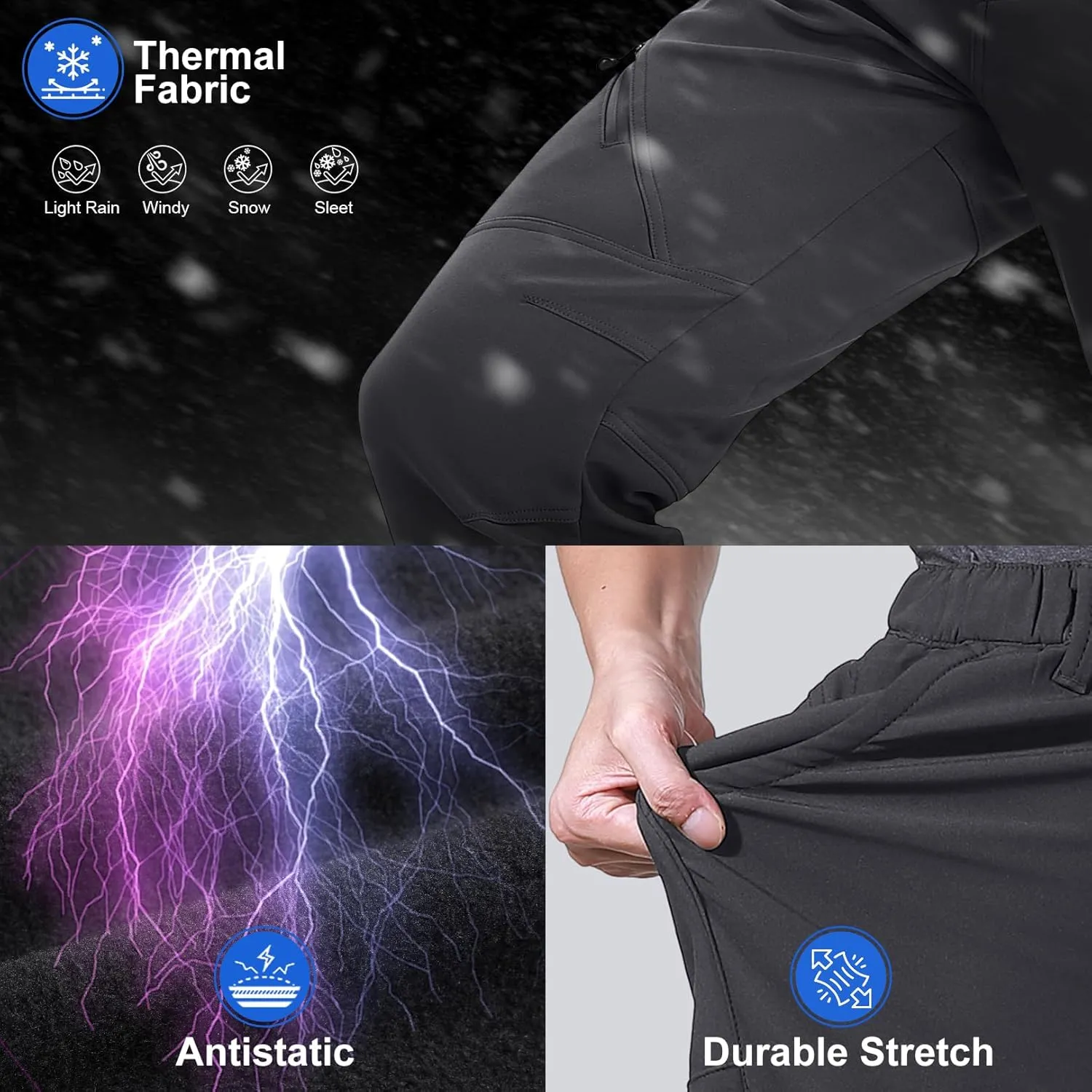 Womens Snow Pants waterproof hiking insulated Snowboard Outdoor Softshell ski Pants Zipper pockets