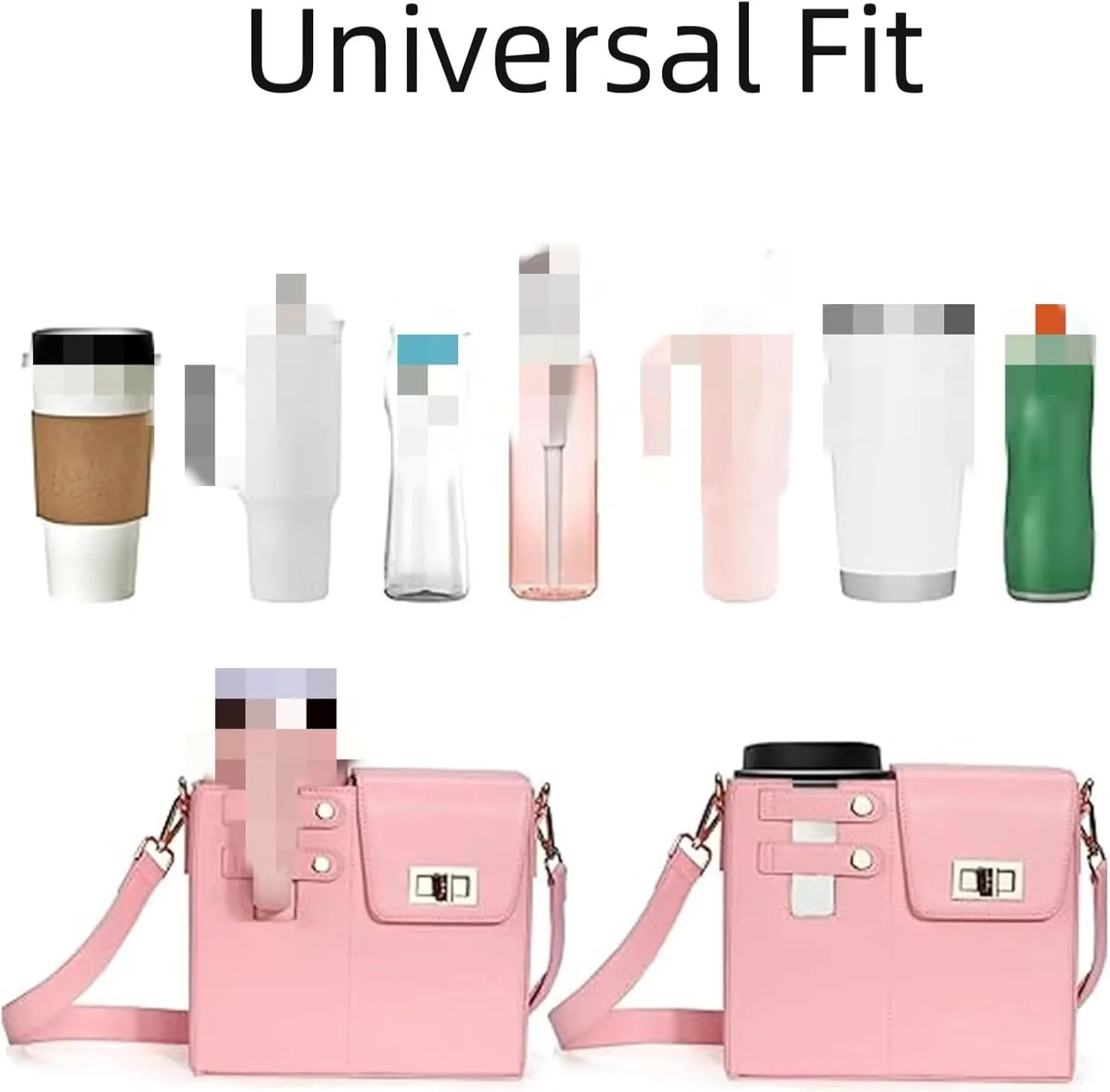 Women's Water Bottle Purse - Portable Purse with Bottle Holder