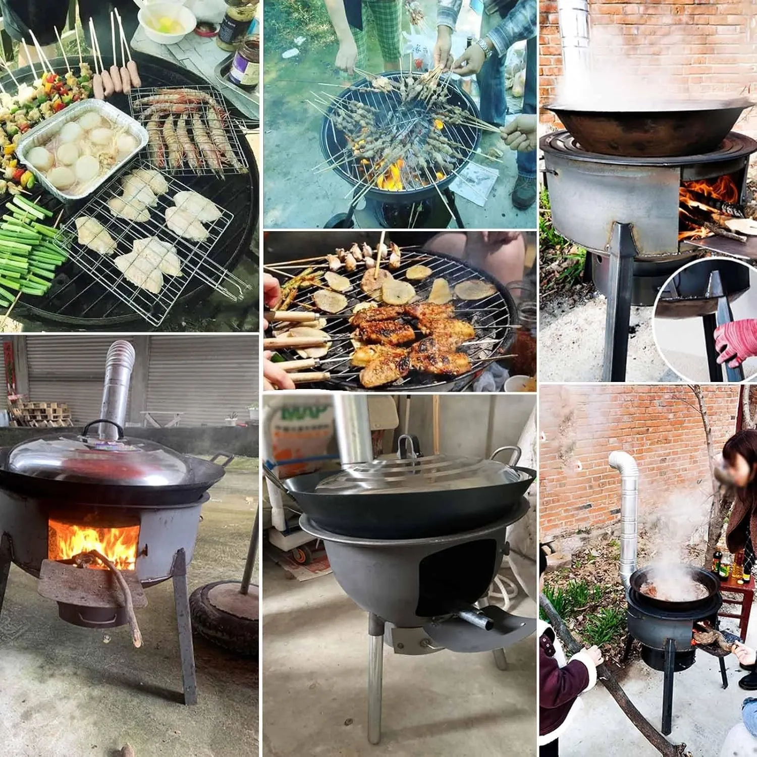 Wood Burning Rocket Stove Camping - 41 61cm Tall Hot Tent Stove w/Detachable Legs for Heating and Cooking - Pot Belly Stove Ideal for Outdoor Picnic, BBQ, Hunting, Fishing