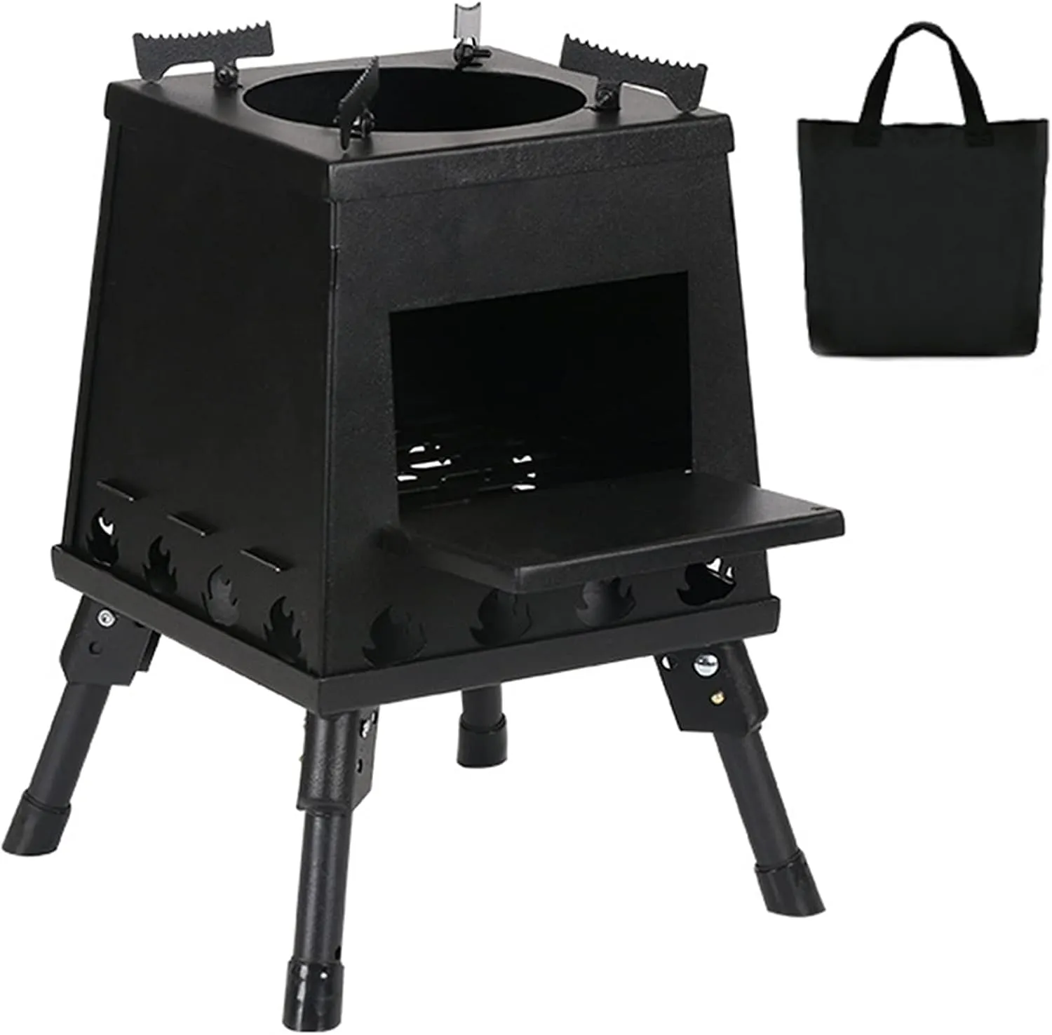 Wood Stove,Outdoor Stove Foldable,Portable Tent Camping Carbon Steel/Stainless Steel with Carry Bag/Green/30Cm