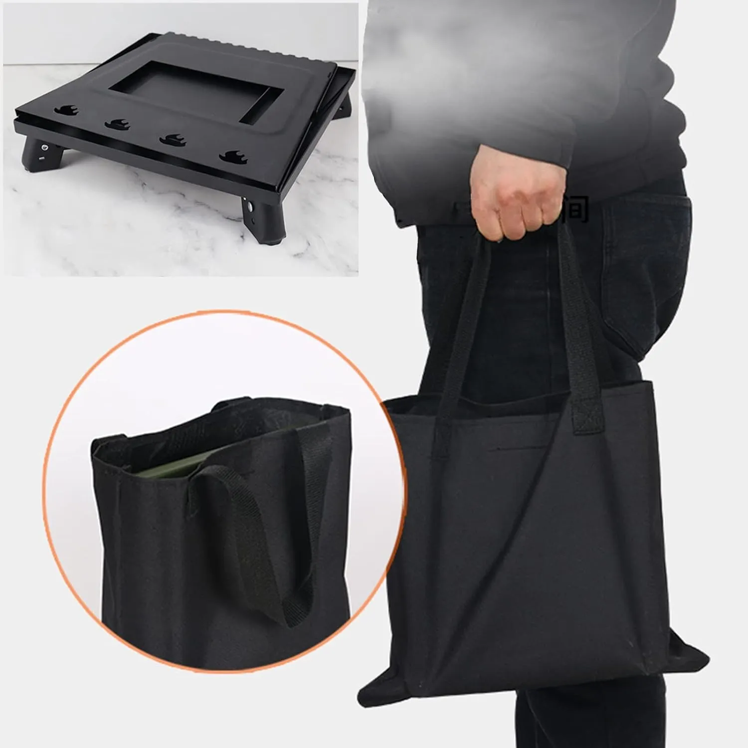 Wood Stove,Outdoor Stove Foldable,Portable Tent Camping Carbon Steel/Stainless Steel with Carry Bag/Green/30Cm