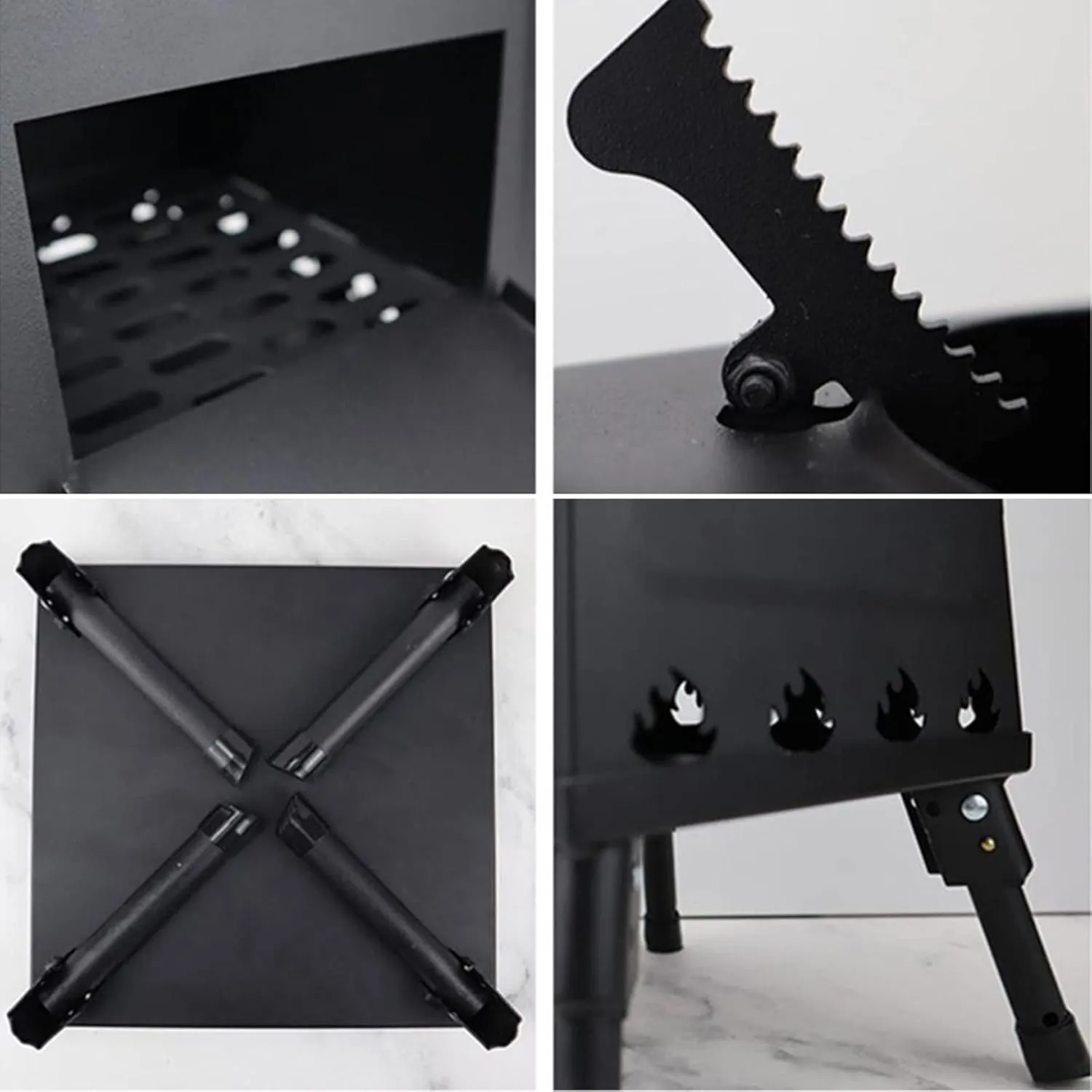 Wood Stove,Outdoor Stove Foldable,Portable Tent Camping Carbon Steel/Stainless Steel with Carry Bag/Green/30Cm