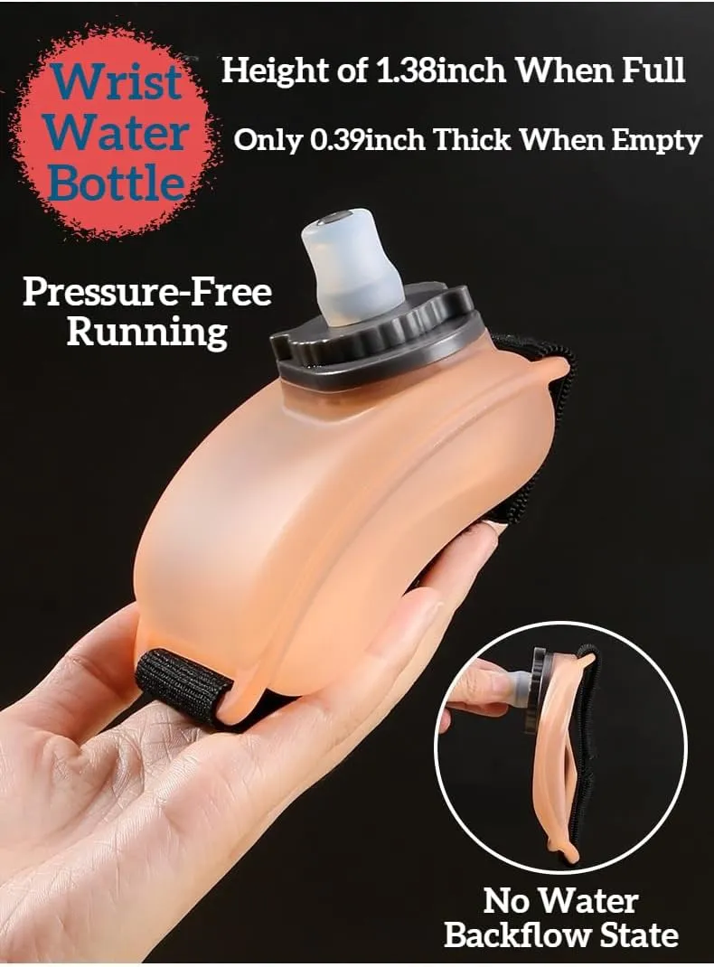 Wrist Water Bottle – Leak-Proof, Food-Grade Silicone Hydration Solution for Running, Gym, and Outdoor Activities (Black)