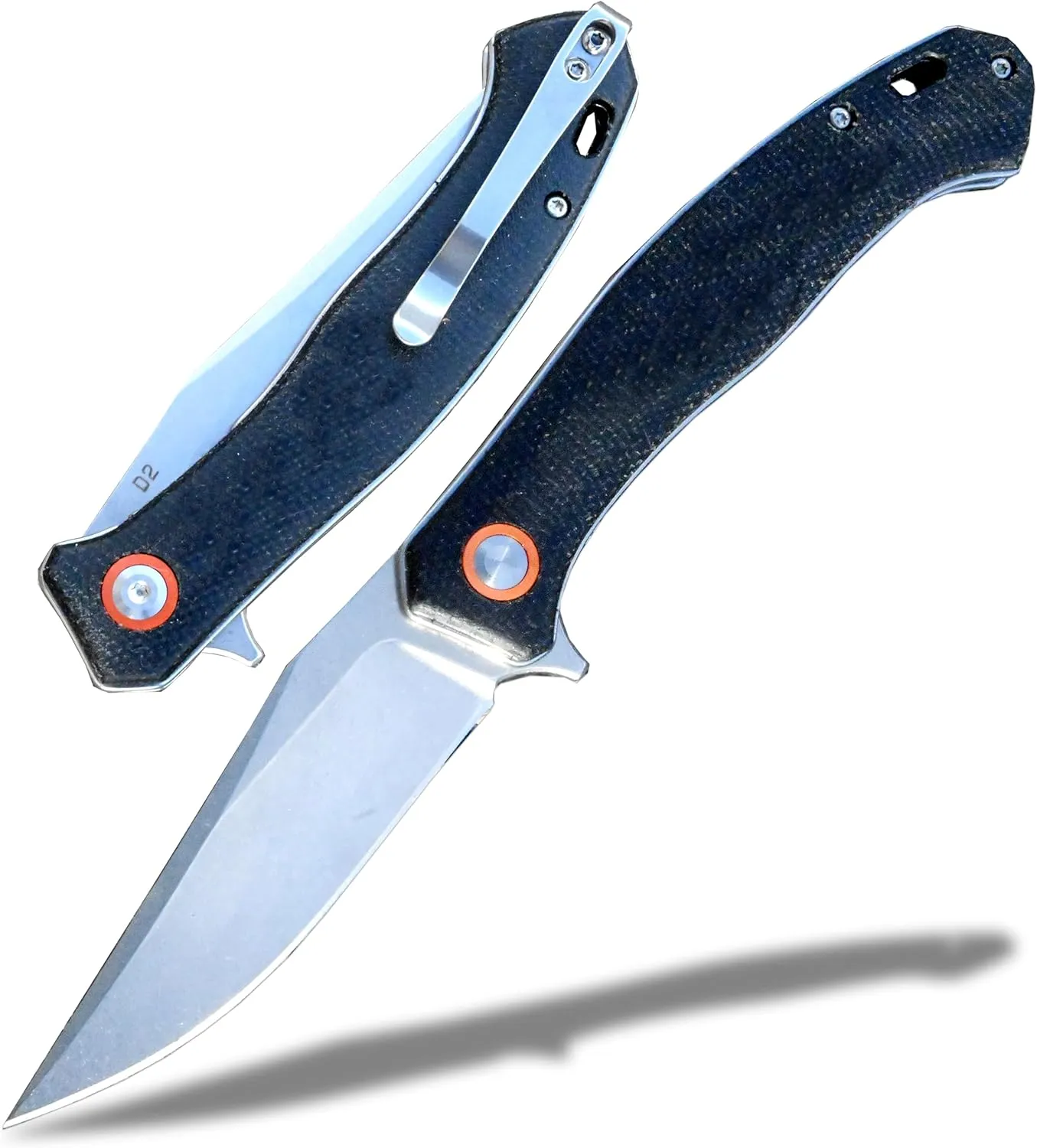 YAK & YETI Premium Micarta Handle Folding Knife- Everyday Carry Knife for Men and Women - Indoor or Outdoor-Camping and Hunting knife-D2 steel Blade(Black)