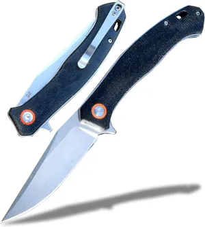 YAK & YETI Premium Micarta Handle Folding Knife- Everyday Carry Knife for Men and Women - Indoor or Outdoor-Camping and Hunting knife-D2 steel Blade(Black)