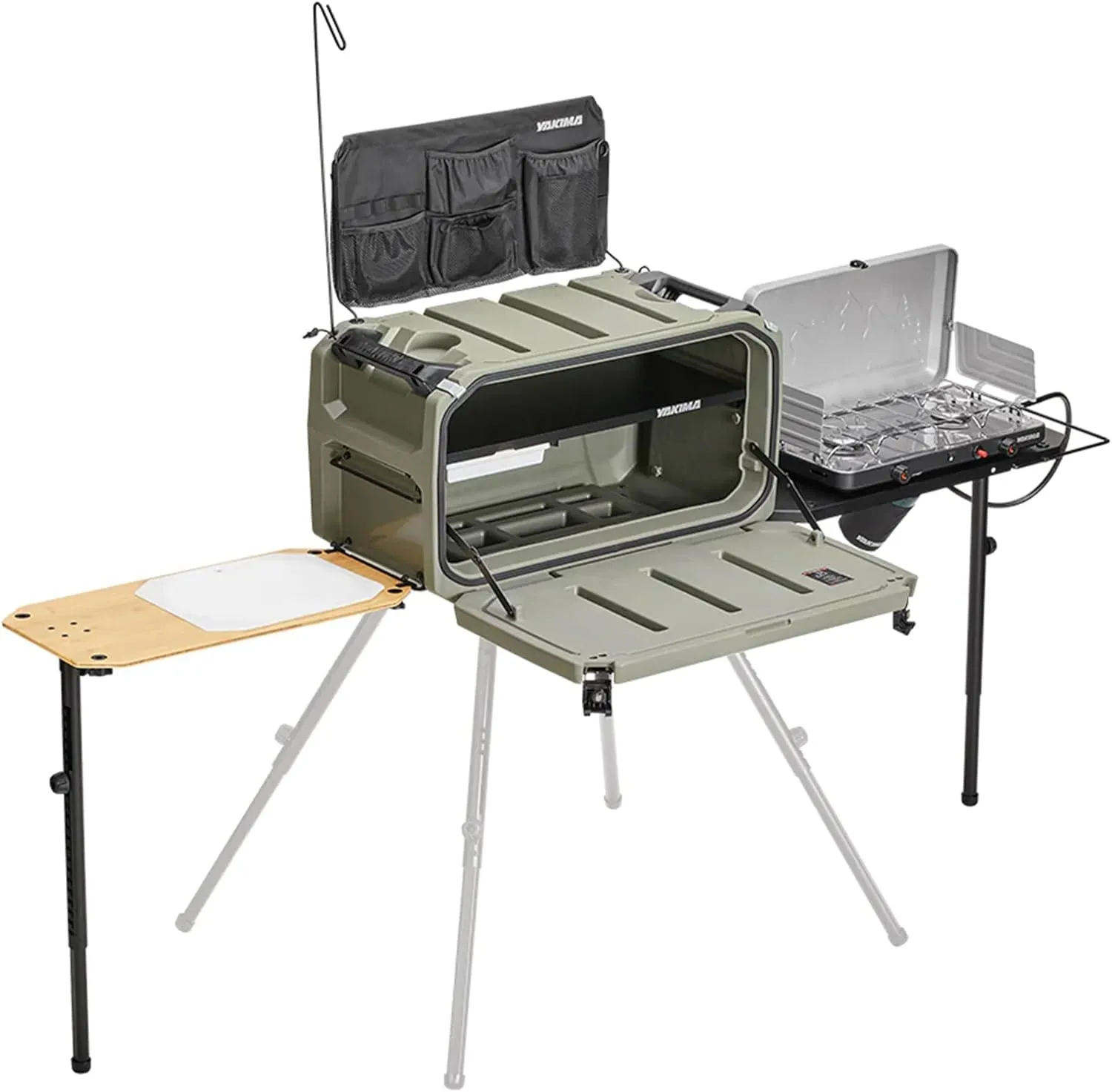 Yakima EXO OpenRange Deluxe Outdoor All-In-1 Camp Kitchen Workstation Cooking Storage System, for EXO SwingBase and TopShelf Systems, Gray
