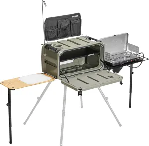 Yakima EXO OpenRange Deluxe Outdoor All-In-1 Camp Kitchen Workstation Cooking Storage System, for EXO SwingBase and TopShelf Systems, Gray