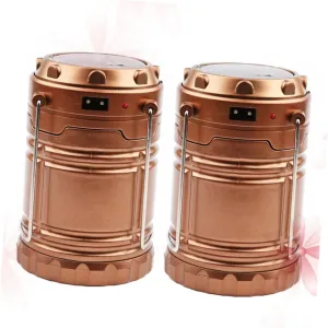 Yardwe Led Lantern for Hiking Solar Charging Camping Light Emergency Flashlight Collapsible Outdoor Lantern Battery or Battery Option