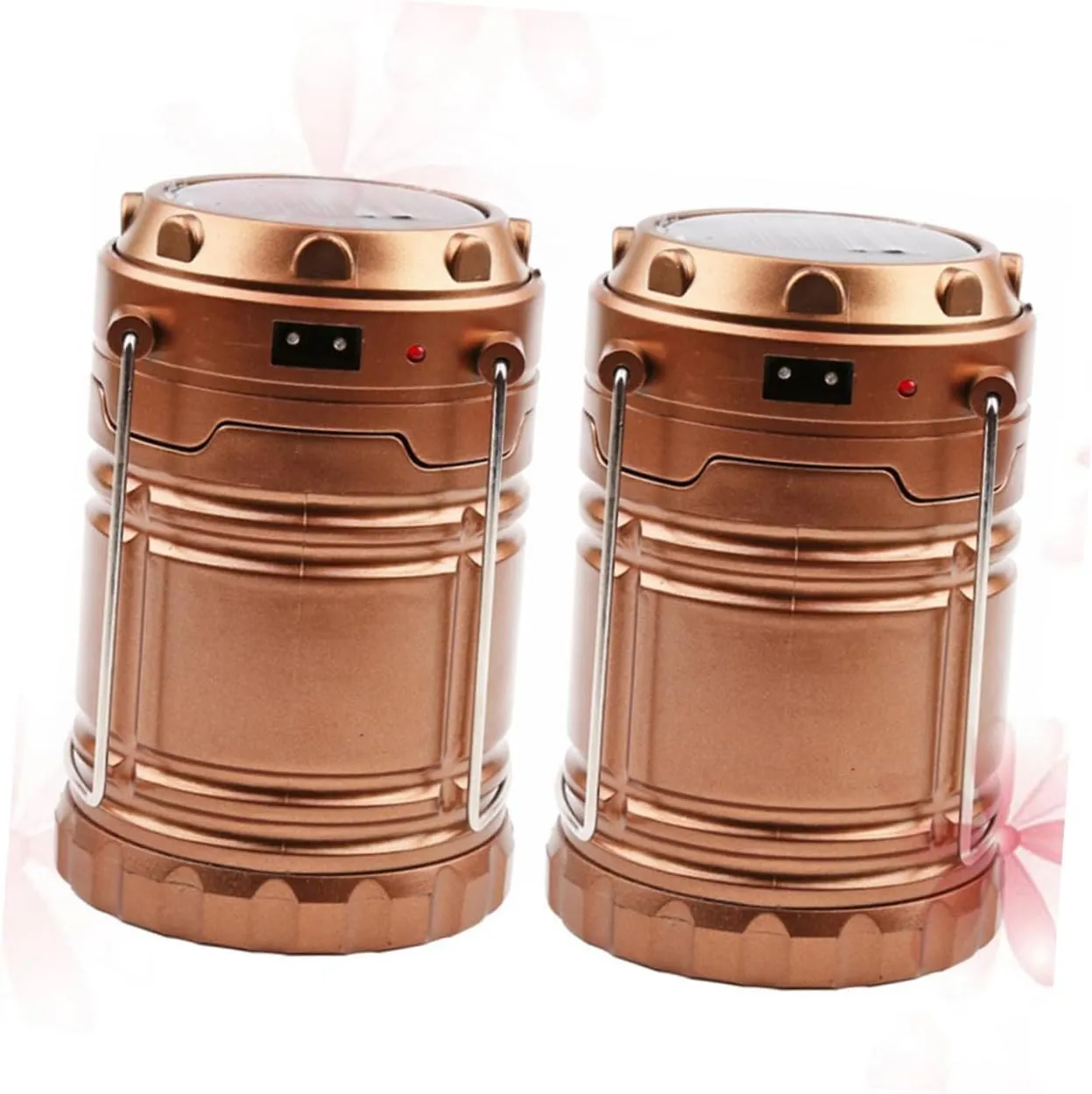 Yardwe Led Lantern for Hiking Solar Charging Camping Light Emergency Flashlight Collapsible Outdoor Lantern Battery or Battery Option