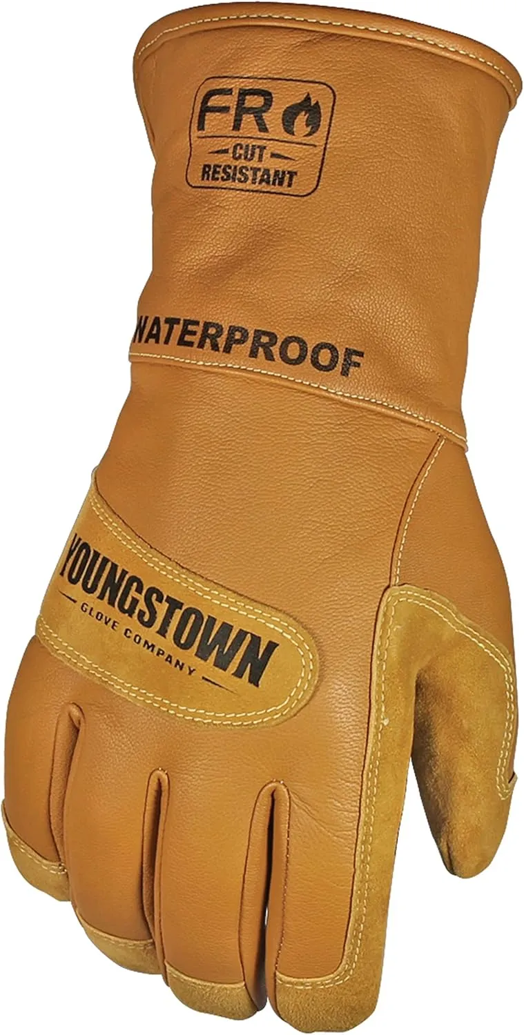 Youngstown Glove 11-3285-60-XXL Flame Resistant Waterproof Leather Utility Lined with Kevlar Gloves, 2X-Large