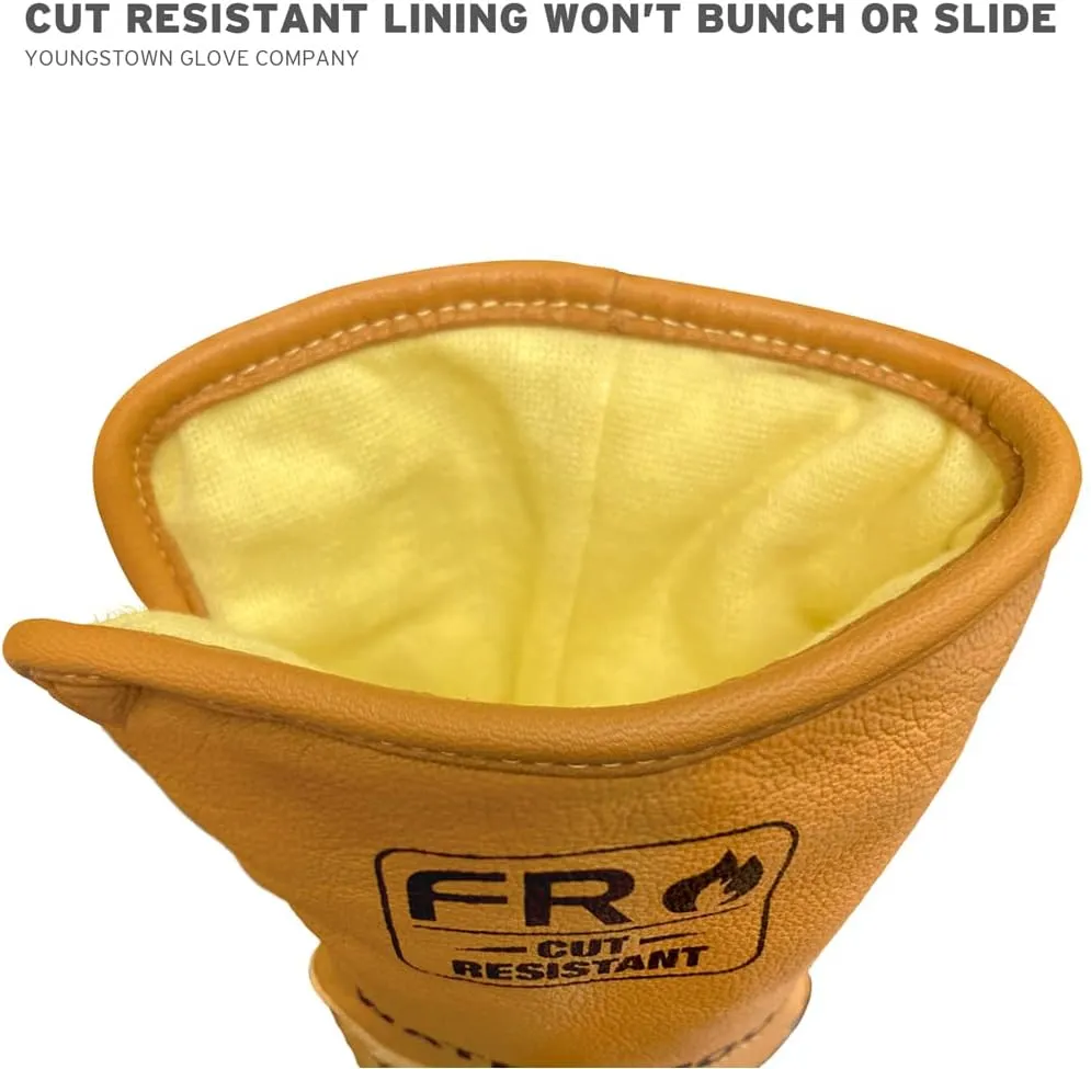 Youngstown Glove 11-3285-60-XXL Flame Resistant Waterproof Leather Utility Lined with Kevlar Gloves, 2X-Large