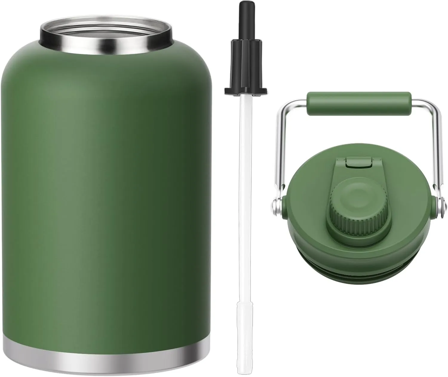 Zenbo 128 oz Jug with Straw Keeps Cold up to 48 Hrs,One Gallon Large Double Wall Vacuum Insulated Water Bottle,Sweat-Proof Leak-Proof, Stainless Steel Thermos for Hot & Cold Drinks