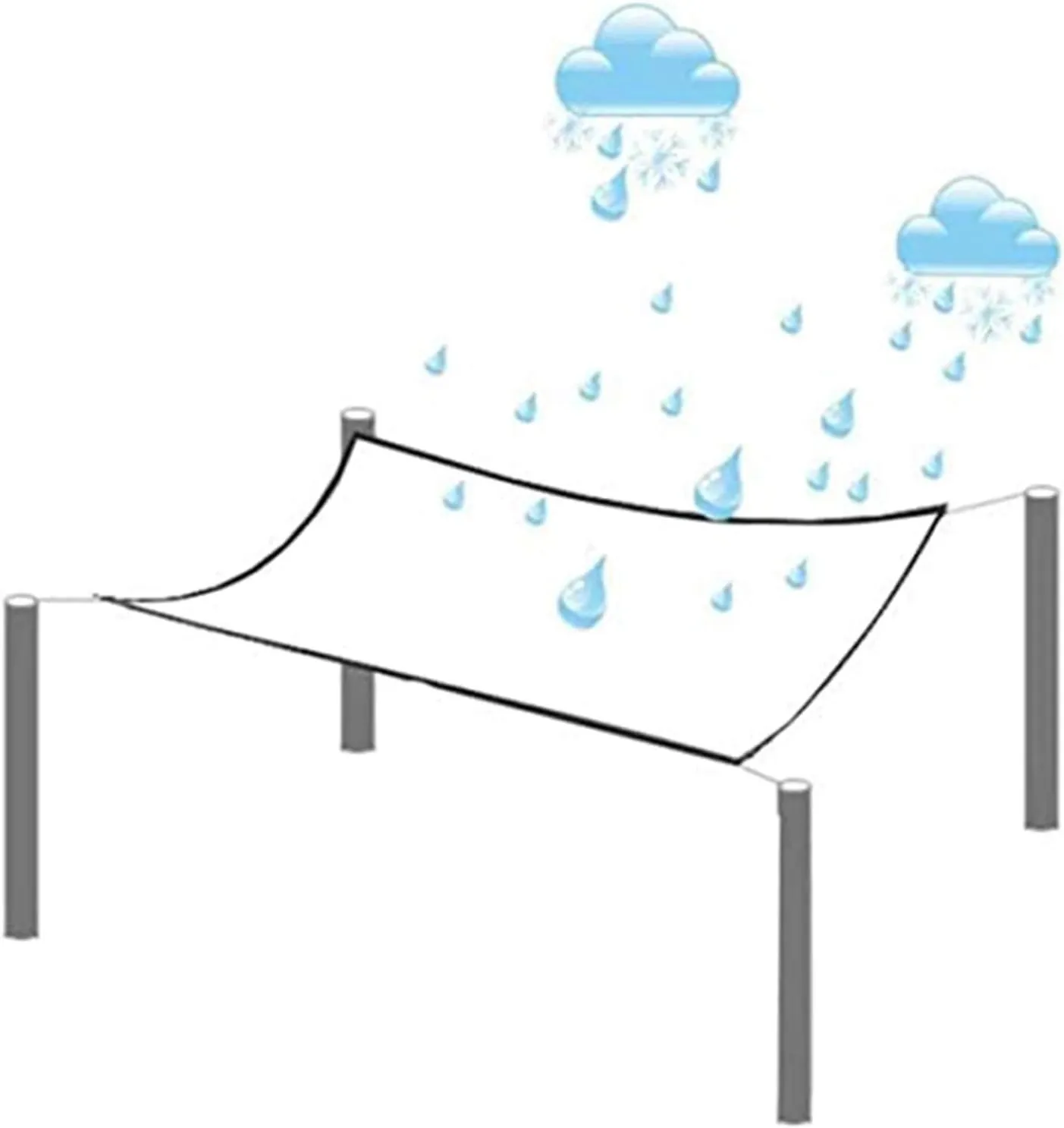 ZHANGQINGXIU Transparent Outdoor Waterproof Tarpaulin, Waterproof Anti Heat Tarpaulin, Outdoor Indoor Protection Tarpaulin Water and UV Resistant 450g / M2 High Density