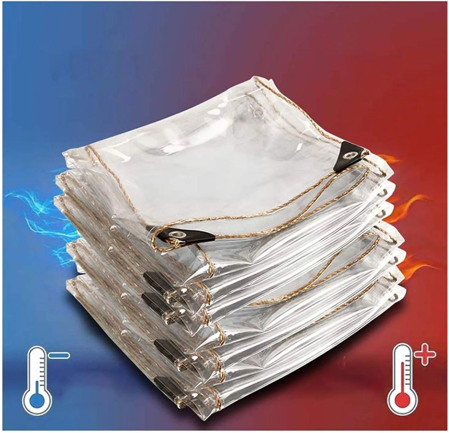 ZHANGQINGXIU Transparent Outdoor Waterproof Tarpaulin, Waterproof Anti Heat Tarpaulin, Outdoor Indoor Protection Tarpaulin Water and UV Resistant 450g / M2 High Density