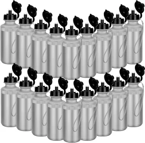 Zubebe 36 Pcs Sport Water Bottles Bulk 21 oz Squeeze Reusable BPA-Free Plastic Water Bottle with Nylon Strap Leak Proof Blank DIY Cup for School Football Team Beach Summer Grad Gift